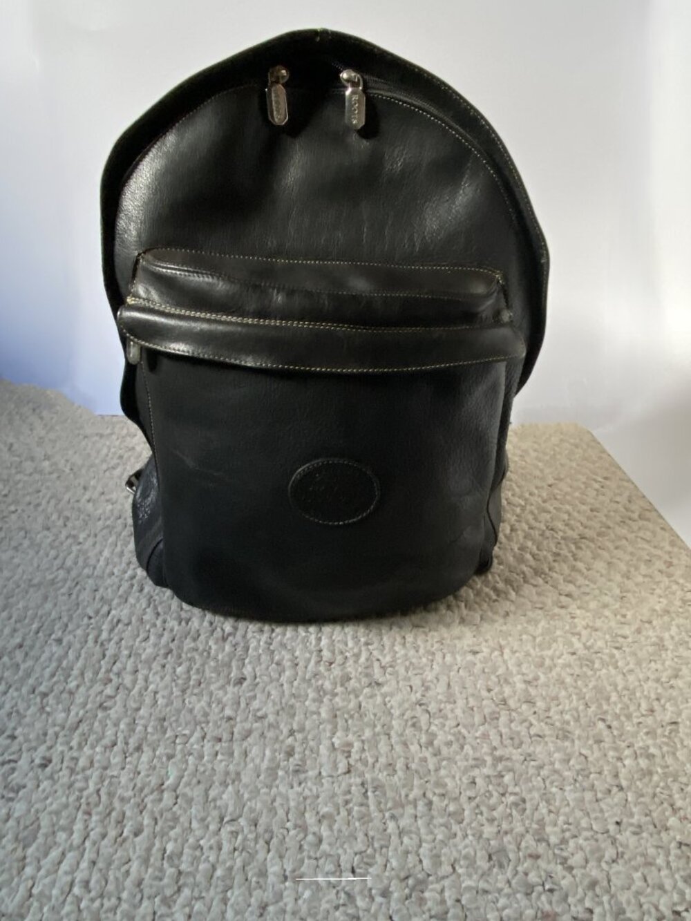 Roots Student Cervino Tribe Genuine Leather Large Black Backpack